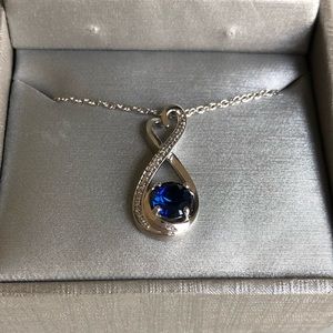NIB Zales Heart Infinity Sapphire necklace